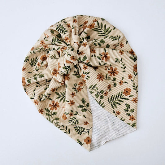 Beige floral - turban