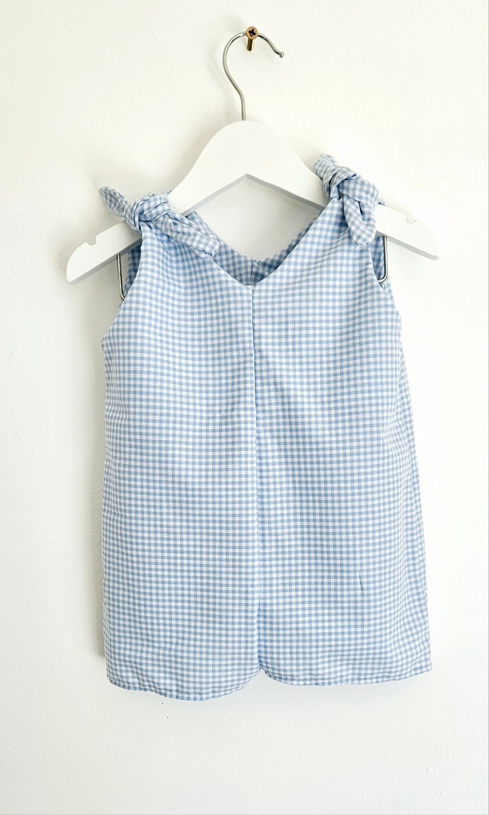 Baby blue gingham playsuit 6-9m