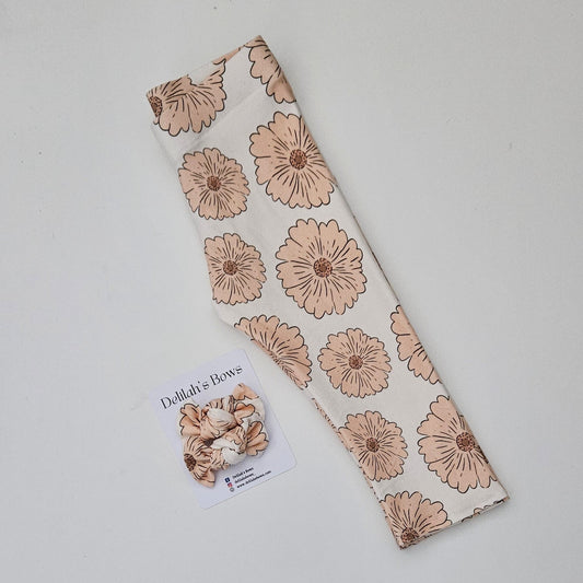 Camel flower - 9-12, 18-24 leggings