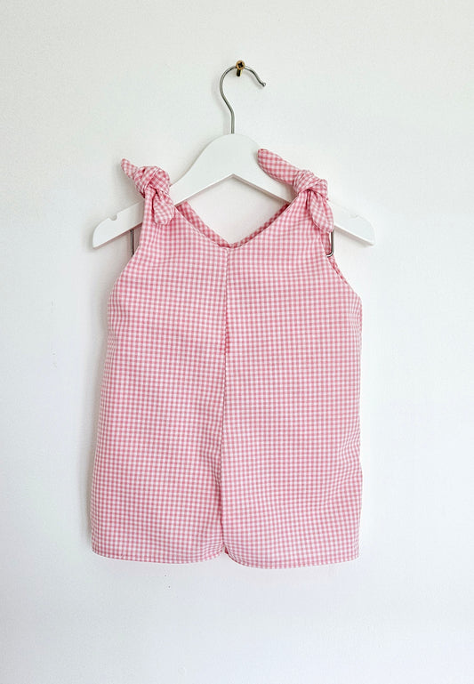 Pink gingham - playsuit