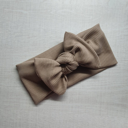 Beige ribbed -headband